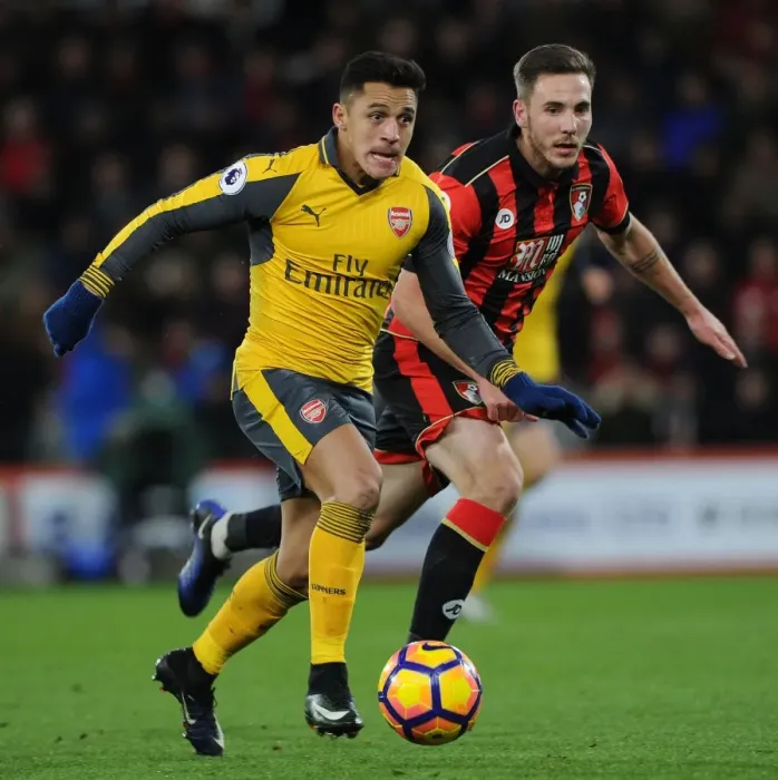 Framed Print : Sanchez vs. Gosling: A Premier League Battle at the Vitality Stadium