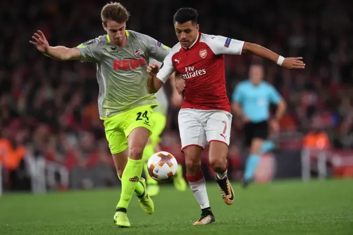 Framed Print : Sanchez vs. Klunter: A Star-Studded Clash in Arsenal's Europa League Battle (Arsenal v FC Köln 2017-18)