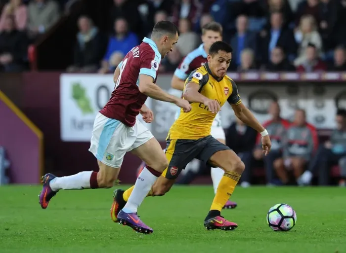 Framed Print : Sanchez vs Marney: Intense Clash at Turf Moor - Arsenal vs Burnley, Premier League 2016-17