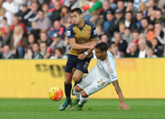 Framed Print : Sanchez vs. Naughton: A Premier League Battle at Swansea (2015-16)