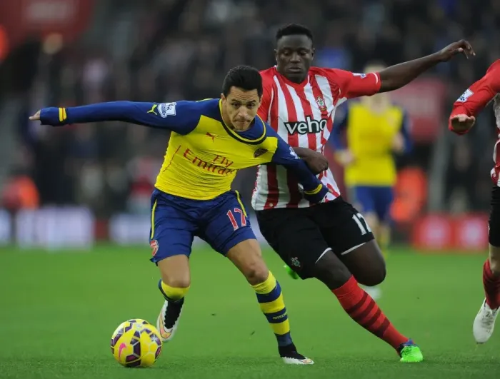 Framed Print : Sanchez vs. Wanyama: A Premier League Showdown at St. Mary's (2014-15)