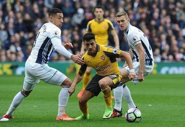 Sanchez's Intense Stare-Down: Livermore and Fletcher (West Brom vs Arsenal, 2016-17)