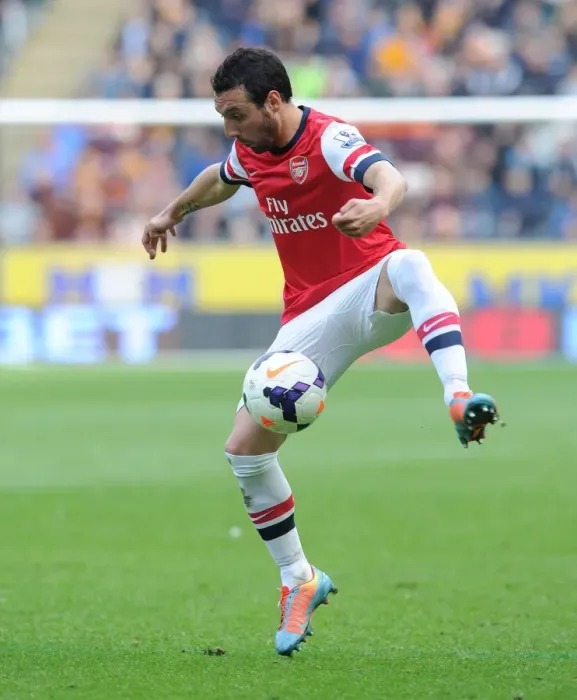 Framed Print : Santi Cazorla: In Action for Arsenal Against Hull City, Premier League 2013-2014