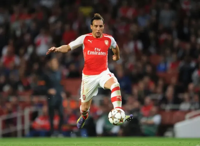 Framed Print : Santi Cazorla in Action: Arsenal vs. Galatasaray, UEFA Champions League 2014 / 15