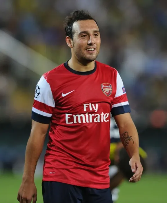 Framed Print : Santi Cazorla in Action: Arsenal vs. Fenerbahce, UEFA Champions League Play-offs (2013)