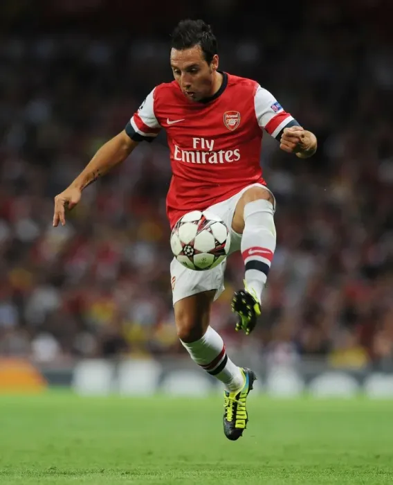 Framed Print : Santi Cazorla in Action: Arsenal vs. Fenerbahce UEFA Champions League Play-offs (2013)