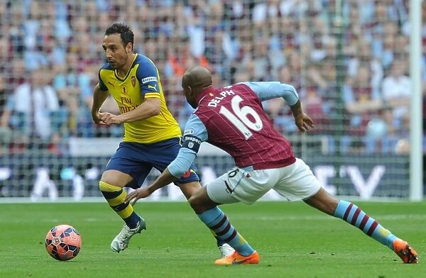 Santi Cazorla (Arsenal) Fabian Delph (Villa). Arsenal 4: 0 Aston Villa. FA Cup Final