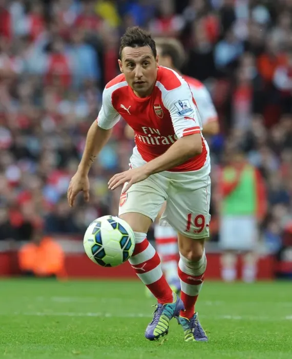 Framed Print : Santi Cazorla: Arsenal Midfielder in Action against Hull City, Premier League 2014-15