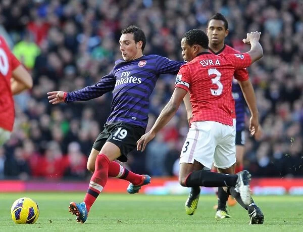 Santi Cazorla (Arsenal) Patrice Evra (Man Utd). Manchester United 2:1 Arsenal. Barclays