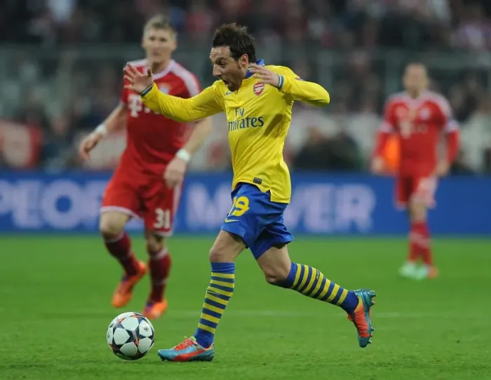 Framed Print : Santi Cazorla: Arsenal Star Shines in Bayern Munich Showdown, UEFA Champions League 2013-14
