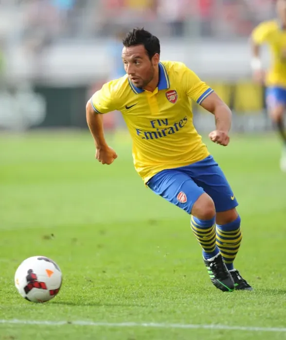 Framed Print : Santi Cazorla: Arsenal vs Manchester City Pre-Season Clash in Helsinki, 2013