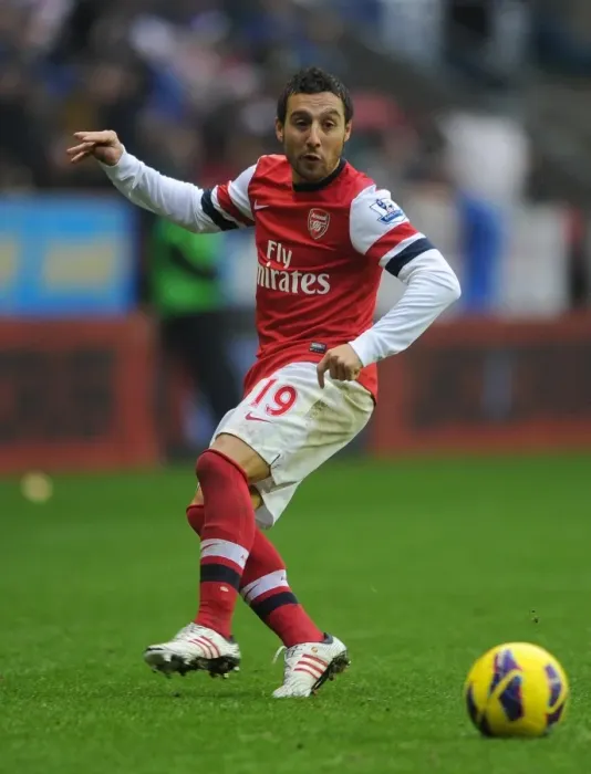 Framed Print : Santi Cazorla (Arsenal). Wigan Athletic 0: 1 Arsenal. Barclays Premier League. The DW Stadium