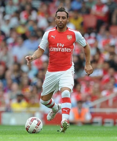 Santi Cazorla: Arsenal's Midfield Maestro in Action Against Benfica, Emirates Cup 2014