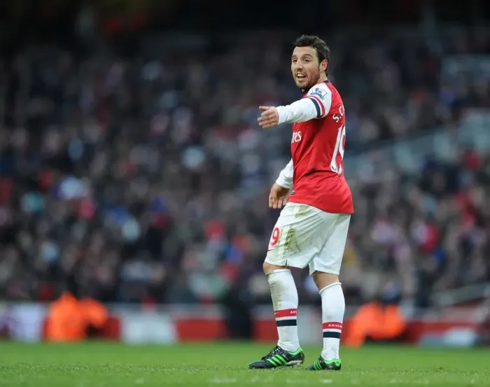 Framed Print : Santi Cazorla: Arsenal's Midfield Maestro in Action Against Aston Villa, Premier League 2012-13