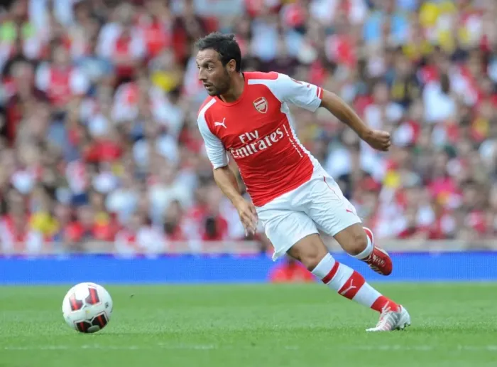 Framed Print : Santi Cazorla: Arsenal's Midfield Maestro in Action Against AS Monaco, Emirates Cup 2014