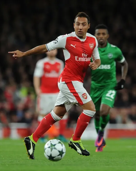 Framed Print : Santi Cazorla: Arsenal's Star Midfielder in Action against Ludogorets Razgrad, 2016-17 UEFA Champions League