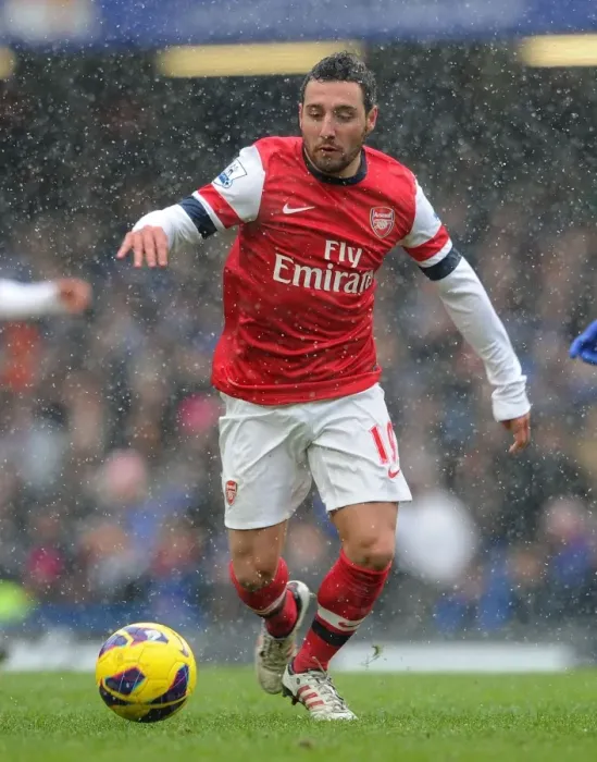 Framed Print : Santi Cazorla: Battle at Stamford Bridge, Chelsea vs Arsenal, Premier League 2012-13