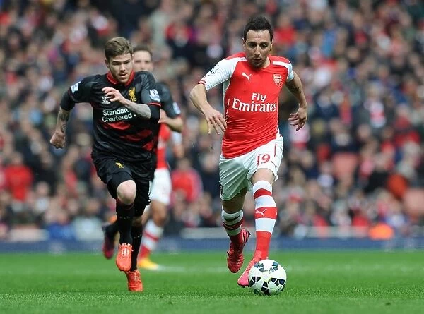 Santi Cazorla Dashes Past Alberto Moreno: Arsenal vs. Liverpool, Premier League 2014-15 - A Thrilling Moment