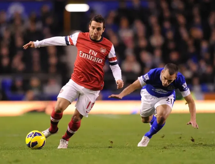 Framed Print : Santi Cazorla Dashes Past Bryan Oviedo: Everton vs Arsenal, Premier League 2012-13 Framed Print : Santi Cazorla Dashes Past Bryan Oviedo: Everton vs Arsenal, Premier League 2012-13