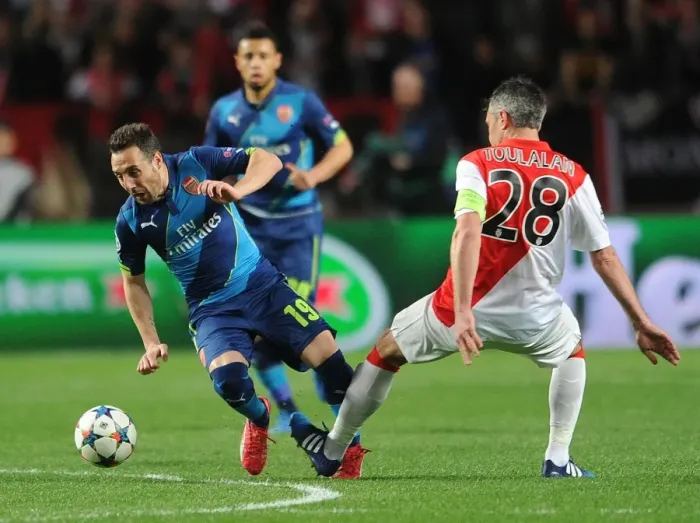 Framed Print : Santi Cazorla Dazzles: Arsenal vs. AS Monaco, UEFA Champions League Round of 16 - March 2015