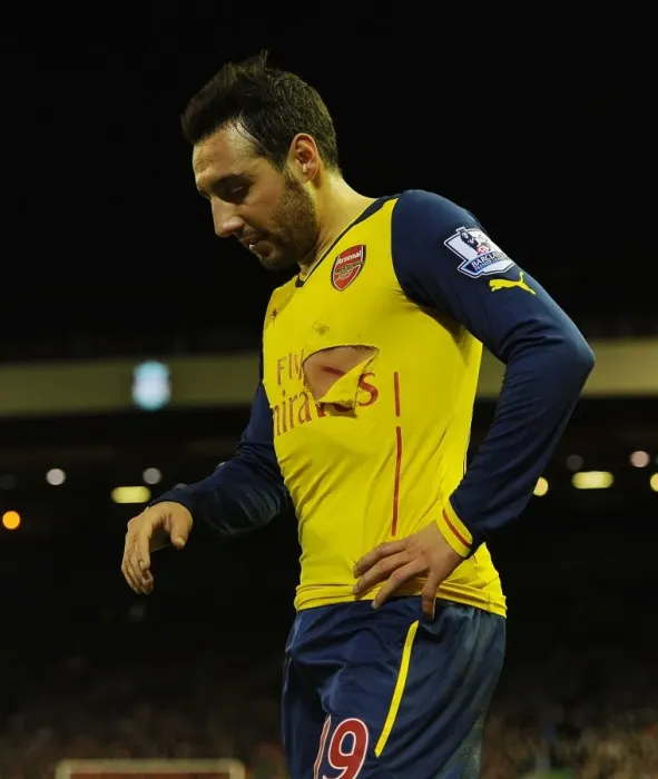 Framed Print : Santi Cazorla Faces Liverpool: Arsenal vs. Liverpool, Premier League 2014 / 15