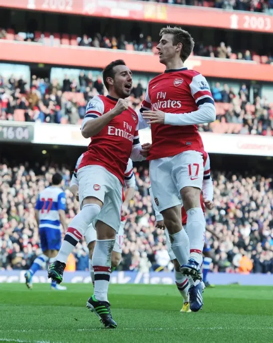 Framed Print : Santi Cazorla and Nacho Monreal's Unforgettable Victory: Arsenal's Glorious Moment Against Reading (2012-13)