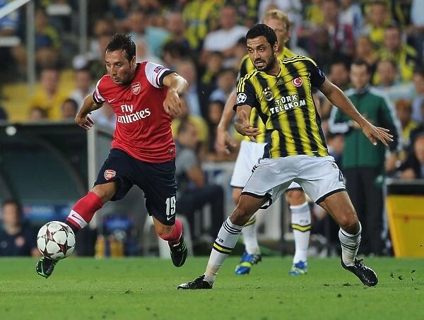 Santi Cazorla Outmaneuvers Bekir Irtgun: Arsenal's Champions League Battle against Fenerbahce, Istanbul 2013