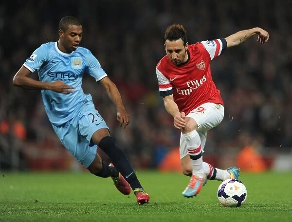Santi Cazorla Outmaneuvers Fernandinho: Arsenal vs Manchester City, Premier League 2013 / 14