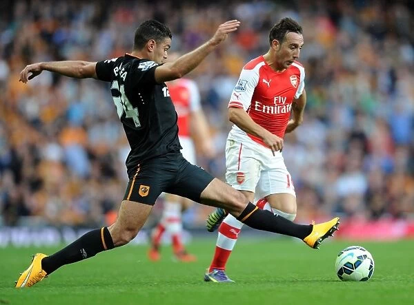 Santi Cazorla Outmaneuvers Hatem Ben Arfa: Arsenal vs Hull City, 2014-15 Premier League