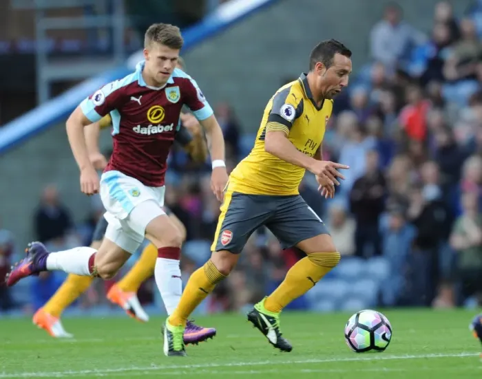 Framed Print : Santi Cazorla Outmaneuvers Johan Berg Gudmundsson: A Premier League Moment from Burnley vs Arsenal (2016-17)