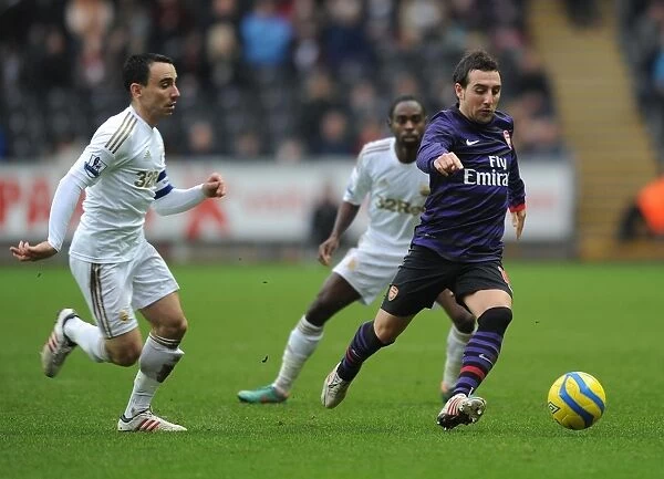 Santi Cazorla Outmaneuvers Leon Britton: A FA Cup Battle between Swansea and Arsenal