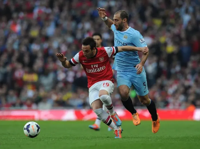 Framed Print : Santi Cazorla Outmaneuvers Pablo Zabaleta: Arsenal vs Manchester City, Premier League Showdown Framed Print : Santi Cazorla Outmaneuvers Pablo Zabaleta: Arsenal vs Manchester City, Premier League Showdown