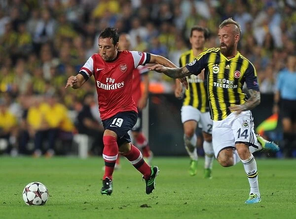 Santi Cazorla Outmaneuvers Raul Meireles: Arsenal vs. Fenerbahce, UEFA Champions League Play-offs (2013)