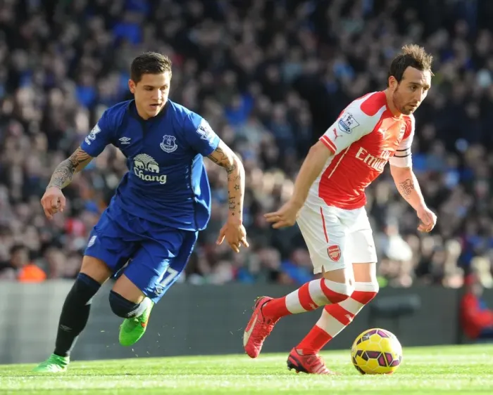 Framed Print : Santi Cazorla Outsmarts Muhamed Besic: Arsenal's Masterclass vs. Everton, Premier League 2015
