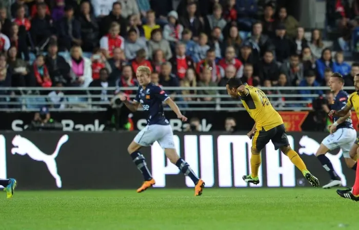 Framed Print : Santi Cazorla Scores for Arsenal in 2016: Pre-Season Goal against Viking FK