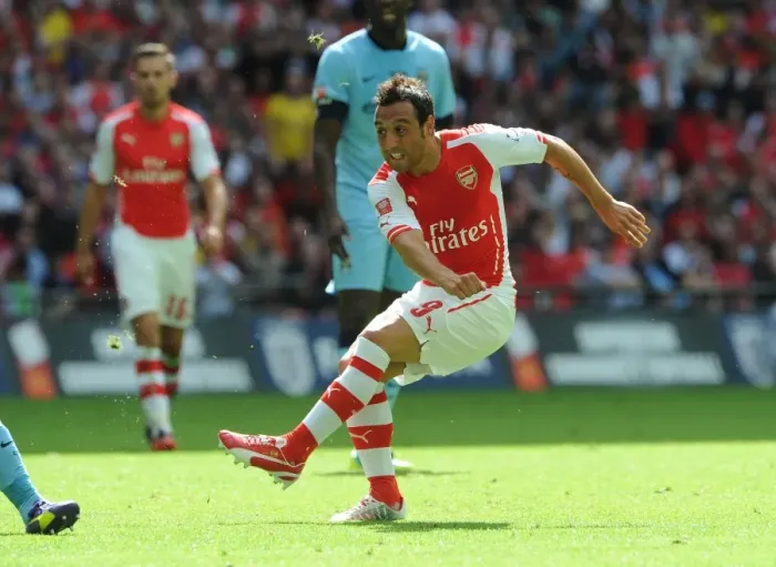 Framed Print : Santi Cazorla Scores the Opener: Arsenal Takes the Lead Against Manchester City - FA Community Shield 2014 / 15 Framed Print : Santi Cazorla Scores the Opener: Arsenal Takes the Lead Against Manchester City - FA Community Shield 2014 / 15