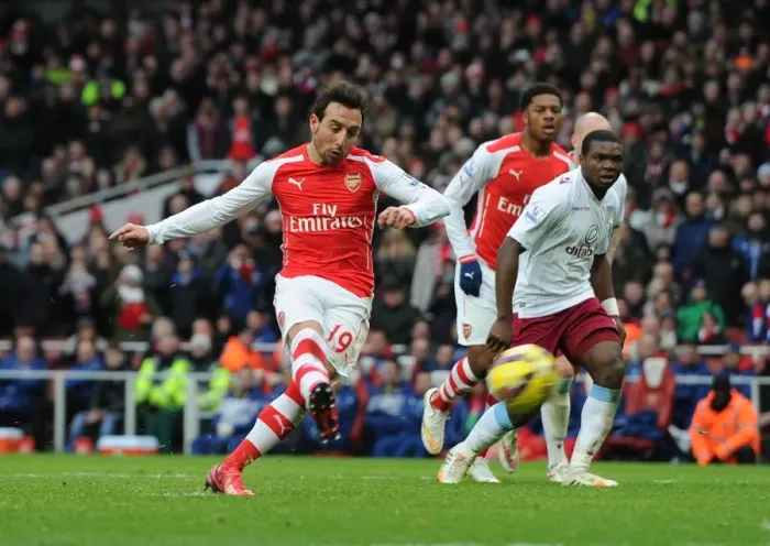 Framed Print : Santi Cazorla Scores Penalty: Arsenal's Fourth Goal vs Aston Villa (2014-15) Framed Print : Santi Cazorla Scores Penalty: Arsenal's Fourth Goal vs Aston Villa (2014-15)