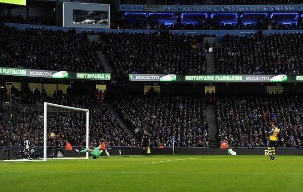 Santi Cazorla Scores Penalty Against Manchester City: Arsenal vs. Manchester City, Premier League 2014-15