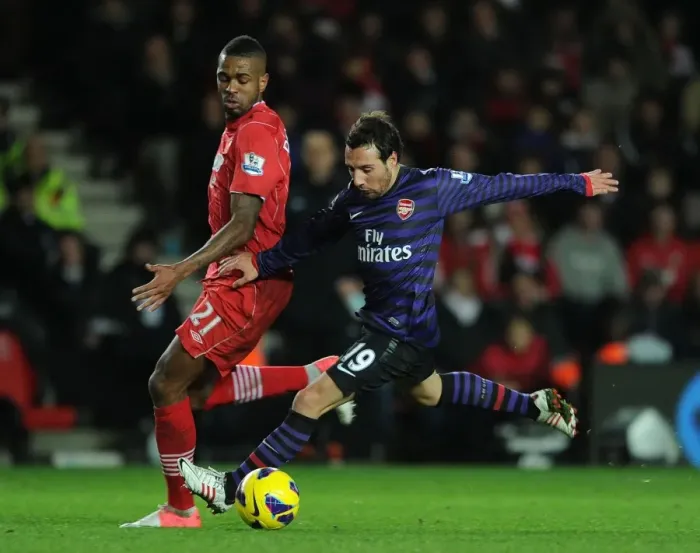 Framed Print : Santi Cazorla vs Guly Do Prado: Shielding the Ball in the Southampton v Arsenal Clash (2012-13) Framed Print : Santi Cazorla vs Guly Do Prado: Shielding the Ball in the Southampton v Arsenal Clash (2012-13)