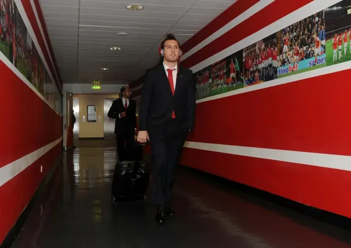 Framed Print : Santi Cazorla's Arrival: Arsenal vs. Cardiff City, Premier League 2013-14
