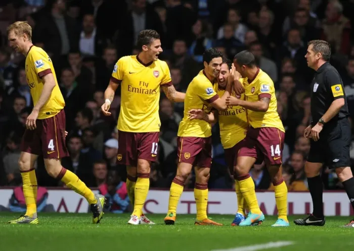 Framed Print : Santi Cazorla's Hat-Trick: Arsenal's Thrilling Victory Over West Ham United (2012-13)