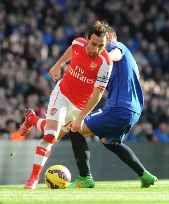 Framed Print : Santi Cazorla's Slick Moves: Outsmarting Muhamed Besic in Arsenal's Victory over Everton (2015)