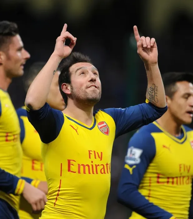 Framed Print : Santi Cazorla's Stunner: Arsenal's Game-Winning Goal vs. Manchester City (2014-15)
