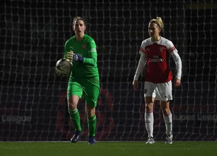 Framed Print : Sari van Veenendaal in Action: Arsenal Women vs Birmingham City Women, FA WSL Continental Tyres Cup