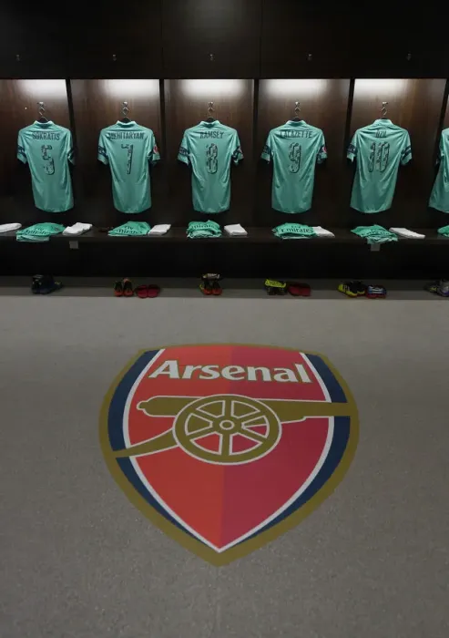 Framed Print : Behind the Scenes: Arsenal FC Changing Room before the Arsenal vs. Paris Saint-Germain Pre-Season Friendly (2018) Framed Print : Behind the Scenes: Arsenal FC Changing Room before the Arsenal vs. Paris Saint-Germain Pre-Season Friendly (2018)