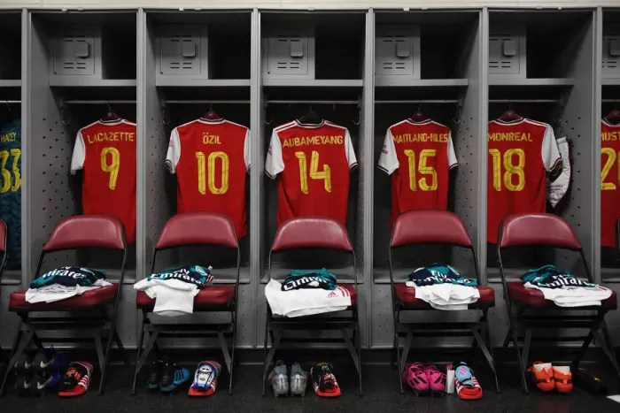 Framed Print : Behind the Scenes: Arsenal FC's Pre-Season Training at Colorado Rapids Dicks Sporting Goods Park - A Peek into the Changing Room