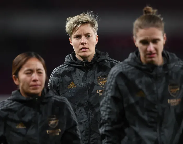 Framed Print : Behind the Scenes: Kim Little's Focus Before Arsenal FC's UEFA Women's Champions League Clash with Olympique Lyonnais Framed Print : Behind the Scenes: Kim Little's Focus Before Arsenal FC's UEFA Women's Champions League Clash with Olympique Lyonnais
