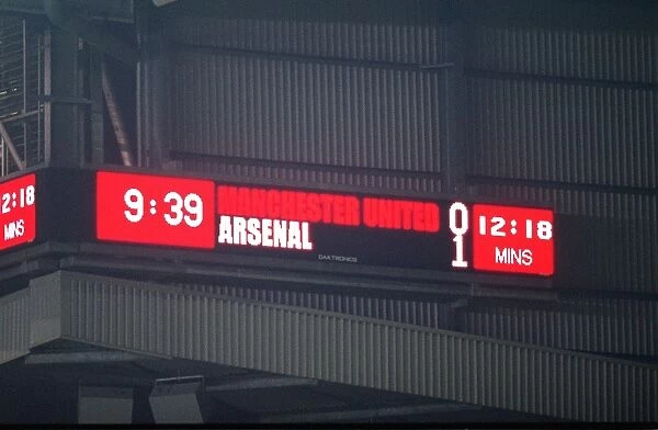 The scoreboard at Old Trafford shows the final score