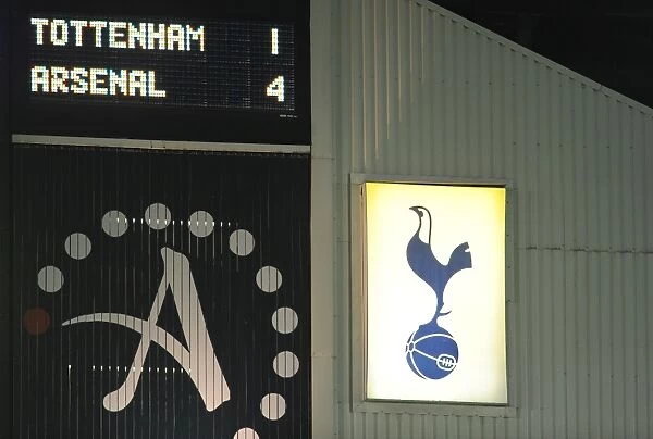 The scoreboard shows the final result. Tottenham Hotspur 1:4 Arsenal (aet)