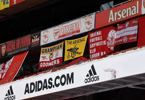 Sea of Arsenal Flags: Arsenal Supporters Unite at Emirates Stadium during Arsenal vs Norwich City, Premier League 2019-2020